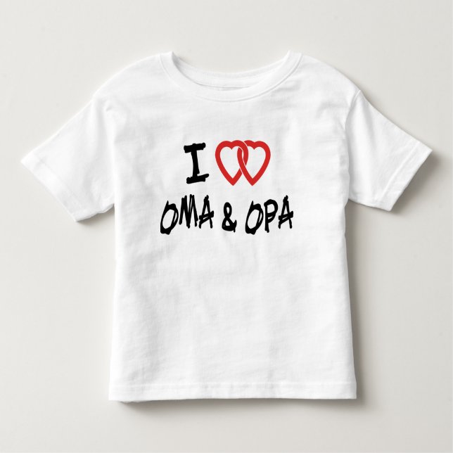 Camiseta Infantil Eu amo meu t-shirt de Oma & de Opa (Frente)