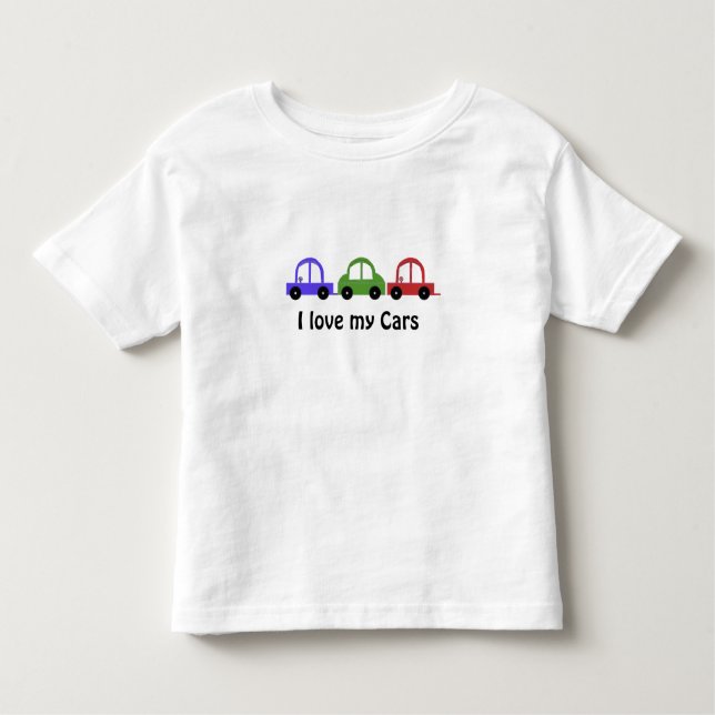 Camiseta Infantil Eu Amo Meus Carros (Frente)