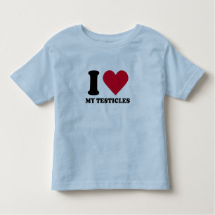 Camiseta Infantil Eu amo meus testículos
