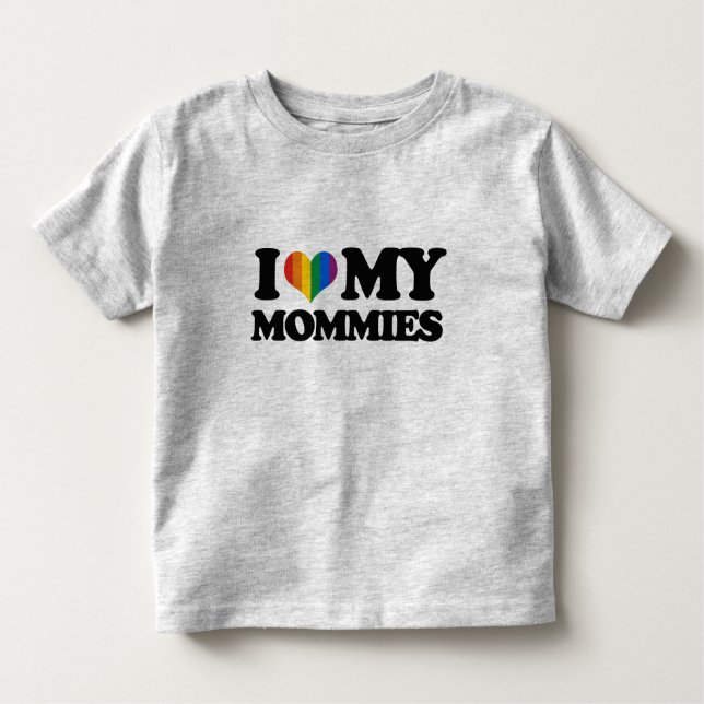 Camiseta Infantil Eu amo minhas mamãs (Frente)