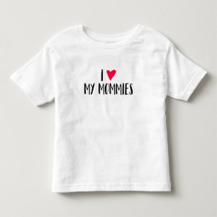 Camiseta Infantil Eu amo minhas mamãs