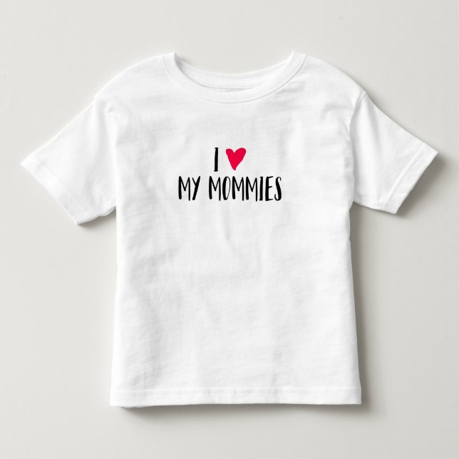 Camiseta Infantil Eu amo minhas mamãs (Frente)