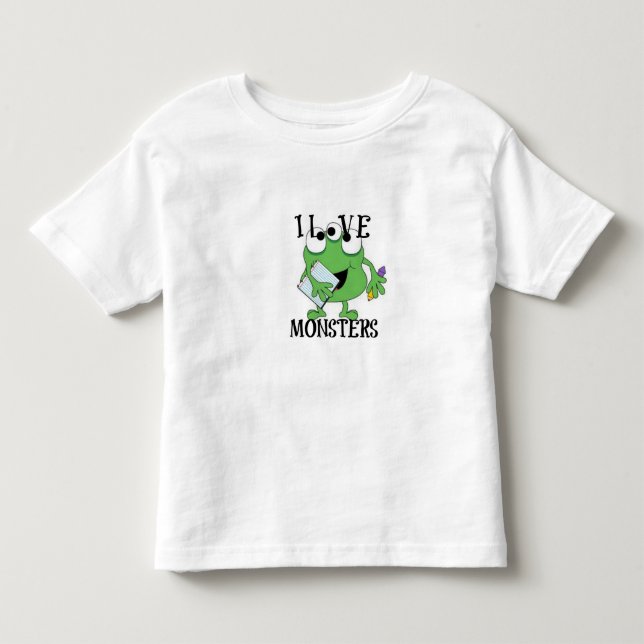 CAMISETA INFANTIL EU AMO MONSTRES (Frente)