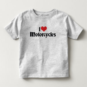 Camiseta Infantil Eu Amo Motocicletas Heart