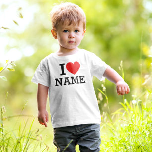 Camiseta Infantil Eu Amo Nome