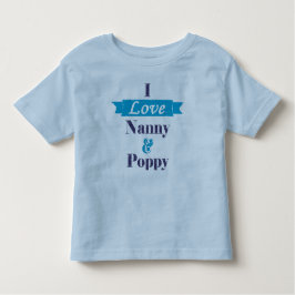 Camiseta Infantil Eu amo o baby-sitter e a papoila - bandeira azul