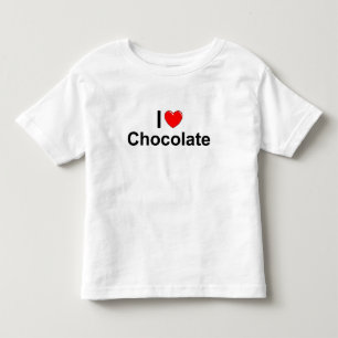 Camiseta Infantil Eu amo o chocolate (do coração)