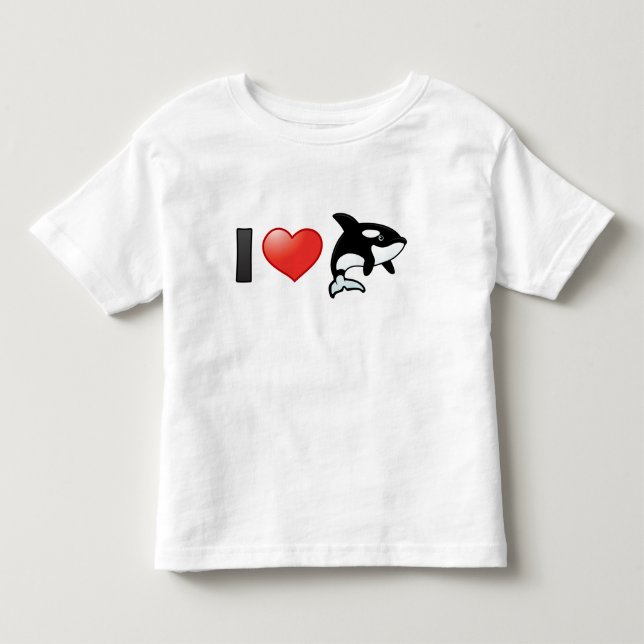 Camiseta Infantil Eu amo orcas (Frente)