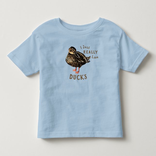 Camiseta Infantil - Eu Amo Patos (Frente)
