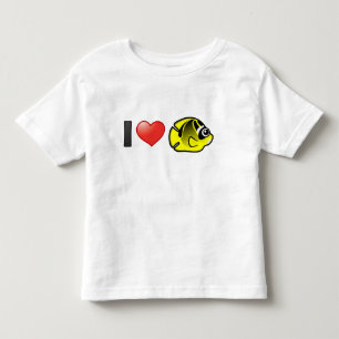 Camiseta Infantil Eu amo peixe-espada-de-guaxinim