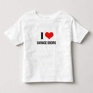 Camiseta Infantil Eu Amo Portas de Garagem Natal Coração Vermelho Pr
