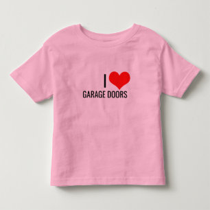 Camiseta Infantil Eu Amo Portas de Garagem Presente de Natal Coração