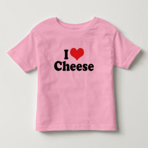 Camiseta Infantil Eu Amo Queijo Heart - Amante de Laticínios