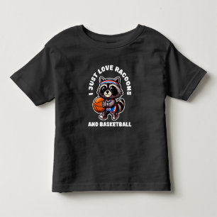 Camiseta Infantil Eu Amo Racoons E Esporte De Basquetebol