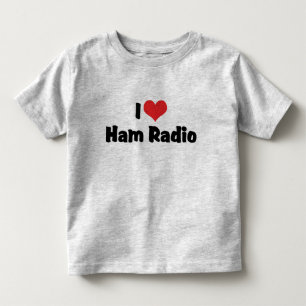 Camiseta Infantil Eu Amo Rádio Heart Ham - Amante de Rádio Amador
