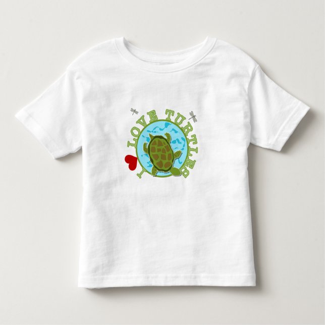 Camiseta Infantil Eu amo tartarugas (Frente)