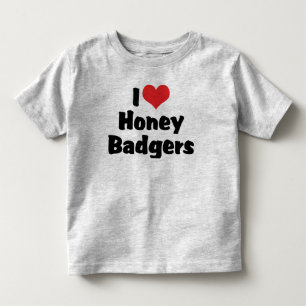 Camiseta Infantil Eu Amo Texugos Mel Coracao