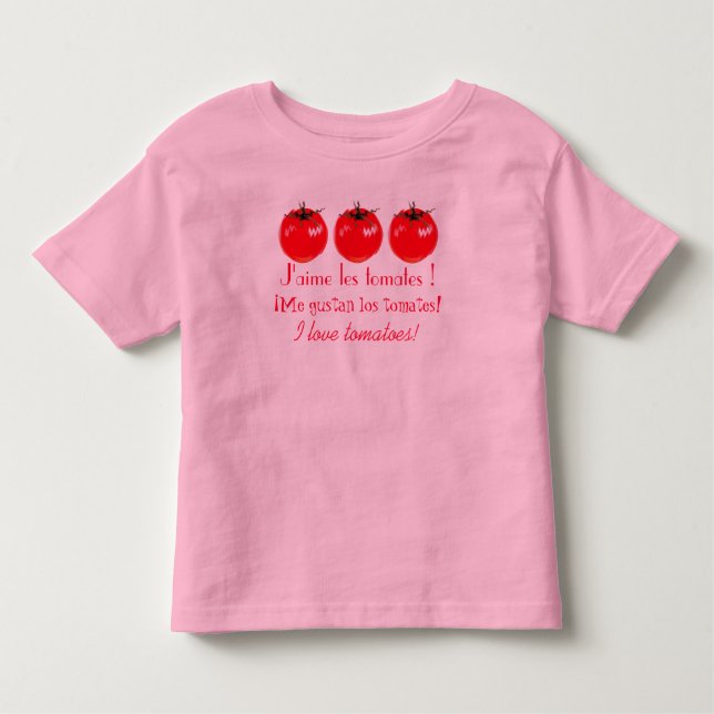 Camiseta Infantil Eu amo tomates! (Frente)