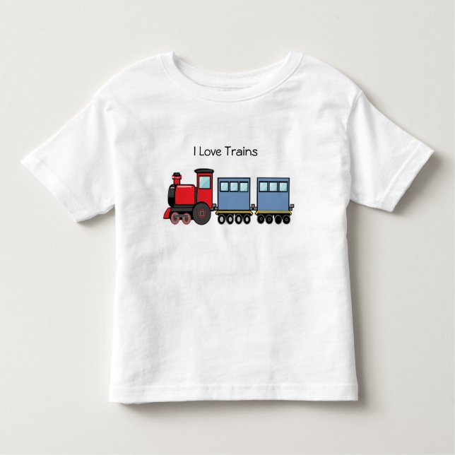 Camiseta Infantil Eu amo trens (Frente)