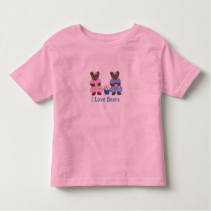 Camiseta Infantil Eu Amo Ursos