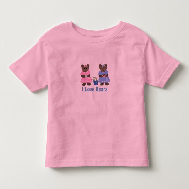 Camiseta Infantil Eu Amo Ursos (Frente)