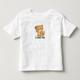 Camiseta Infantil Eu Amo Você Gatinho