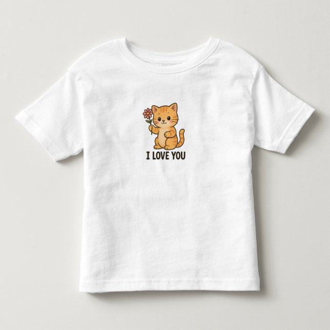 Camiseta Infantil Eu Amo Você Gatinho (Frente)
