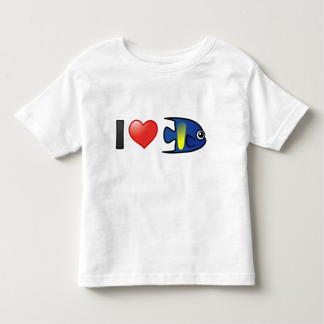 Camiseta Infantil Eu Amo Yellowbar Angelfish (Frente)