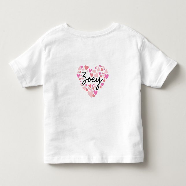 Camiseta Infantil Eu amo Zoey (Verso)
