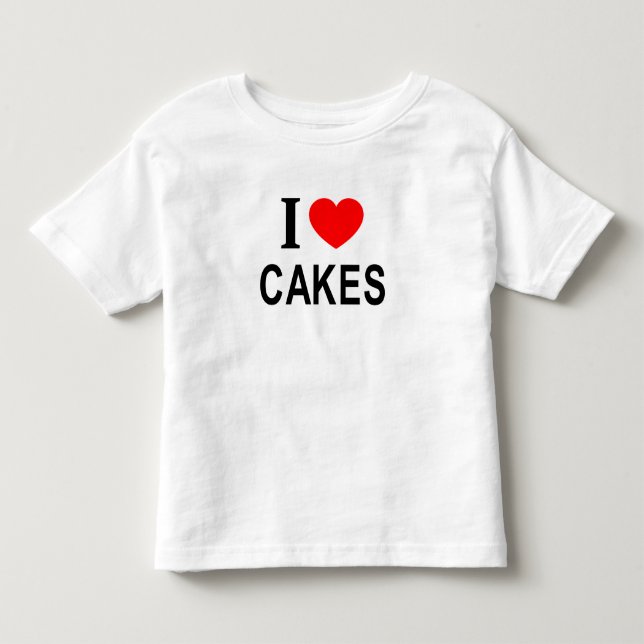 Camiseta Infantil Eu ❤️ BOLOS Eu AMO BOLOS Eu ADORO BOLOS  (Frente)