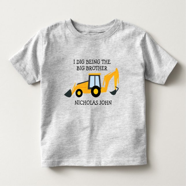 Camiseta Infantil Eu cavei sendo um grande irmão construtor NOME (Frente)