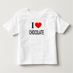 CAMISETA INFANTIL EU ❤️ CHOCOLATE EU AMO CHOCOLATE EU CORAÇÃO
