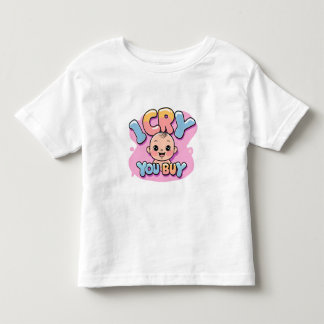 Camiseta Infantil Eu Choro Você Compra Citação Divertida do Bebê Che