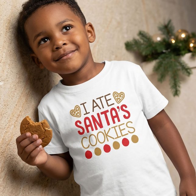 Camiseta Infantil Eu Comi os Biscoitos do Papai Noel Presente de Nat (Criador carregado)