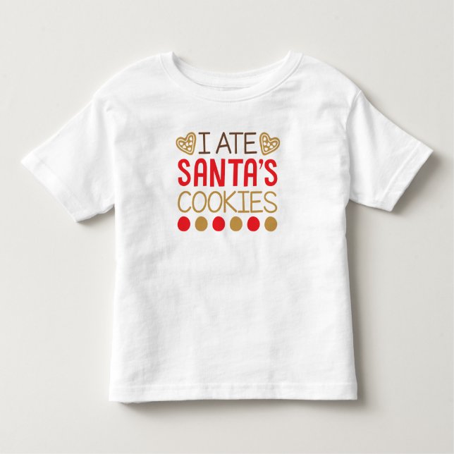 Camiseta Infantil Eu comi Papais noeis Cookies Presente de Natal (Frente)