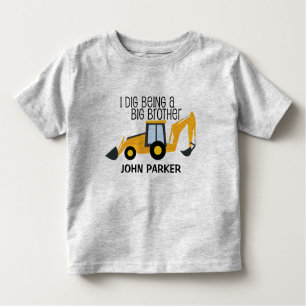 Camiseta Infantil Eu escavo ser um NOME do caminhão da construção do