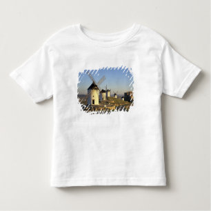 Camiseta Infantil EU, Espanha, La Mancha, Consuegra. Moinhos de vent
