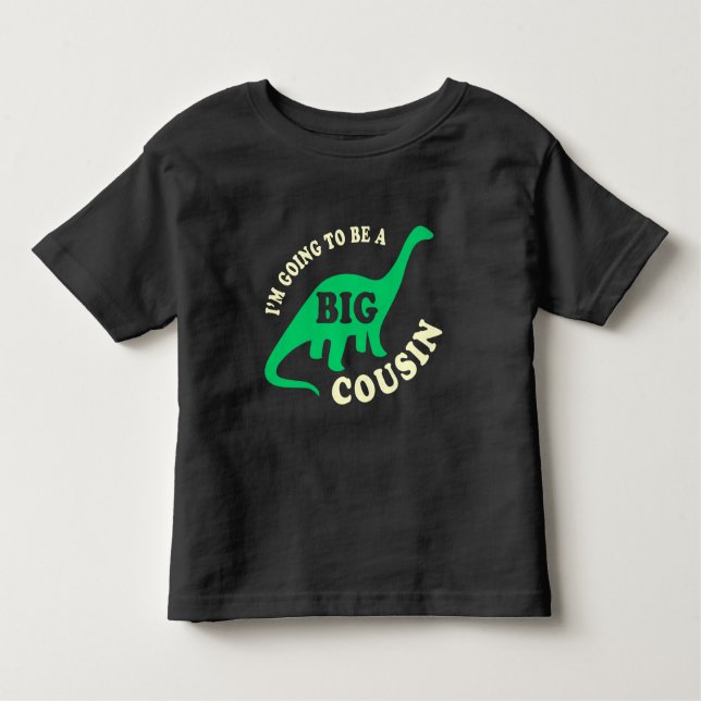 Camiseta Infantil Eu estou indo ser um primo grande - dinossauro (Frente)