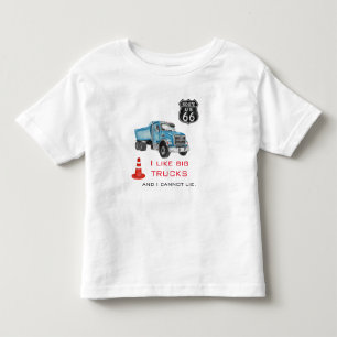 Camiseta Infantil Eu Gosto De Caminhões Grandes, Não Posso Mentir 