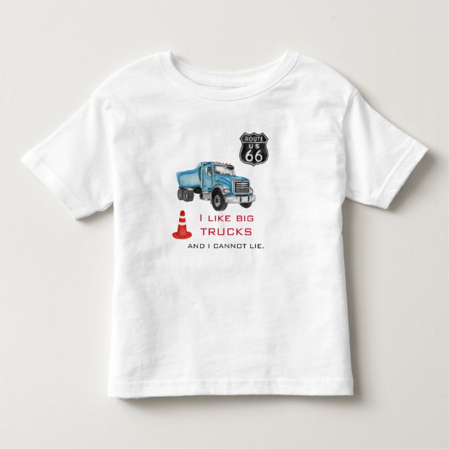 Camiseta Infantil Eu Gosto De Caminhões Grandes, Não Posso Mentir -  (Frente)