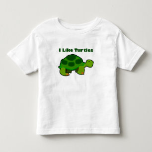 Camiseta Infantil Eu gosto de tartarugas - t-shirt fino do jérsei d
