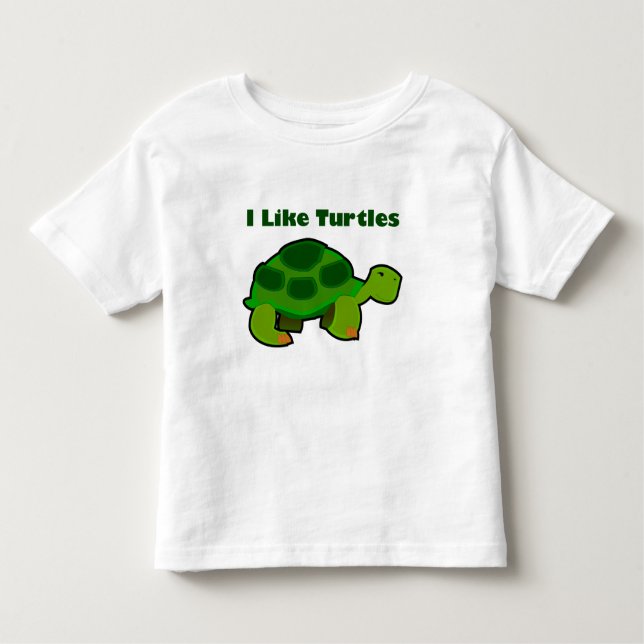 Camiseta Infantil Eu Gosto De Tartarugas - Toddler Fine Jersey T Shi (Frente)