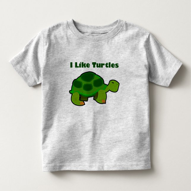 Camiseta Infantil Eu Gosto De Tartarugas - Toddler Fine Jersey T Shi (Frente)
