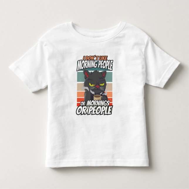 Camiseta Infantil Eu não gosto de pessoas matinais ou manhãs ou pess (Frente)