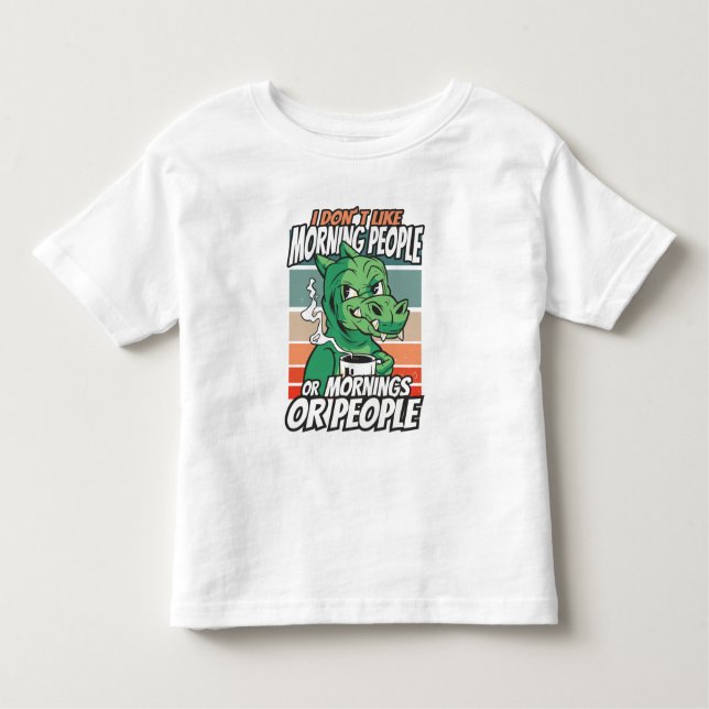 Camiseta Infantil Eu não gosto de pessoas matinais ou manhãs ou pess (Frente)