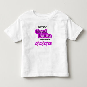 Camiseta Infantil Eu obtenho meus BONS OLHARES de minhas mamães!