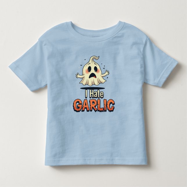 Camiseta Infantil Eu Odeio Fantasma De Alho Dia de as Bruxas engraça (Frente)