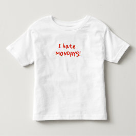 Camiseta Infantil Eu odeio segundas-feiras!