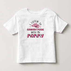 Camiseta Infantil Eu Ouço Música Country com Minha Mamãe