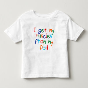 Camiseta Infantil Eu Pego Meus Músculos Do Meu Pai